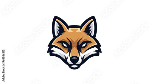 Fox head illustration on white background