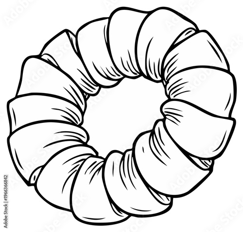 Scrunchie Accessory Outline Hand Drawn Circular Hair Elastic Band