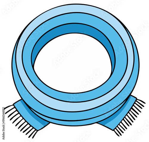 Cozy Blue Striped Scarf with Fringe for Warmth in Cold Weather