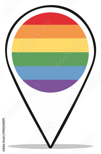 Pride Flag Icon within a Location Marker Symbol, Represents LGBTQ+ Community Free Download Pride Flag Icon within a Location Marker Symbol, Represents LGBTQ+ Community - GFXLoad