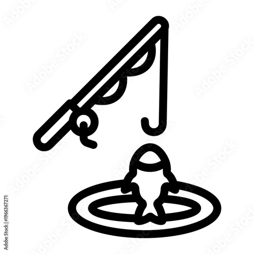 Fishing rod Line Icon