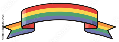 Colorful Rainbow Banner Graphic Representing Pride Support and Diversity