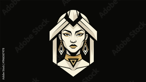 Geometric female portrait illustration