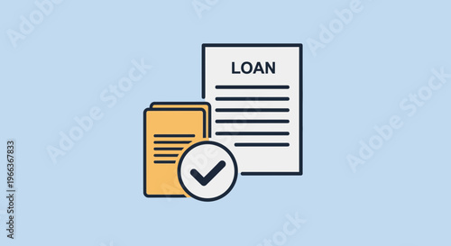 Loan Approval Document With Check Mark Icon Representing Successful Application