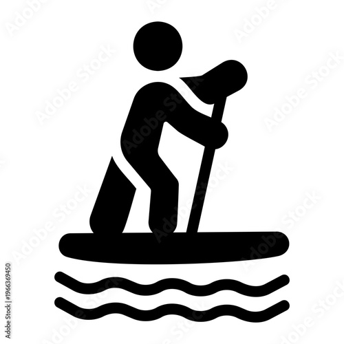 Paddle boarding Solid icon