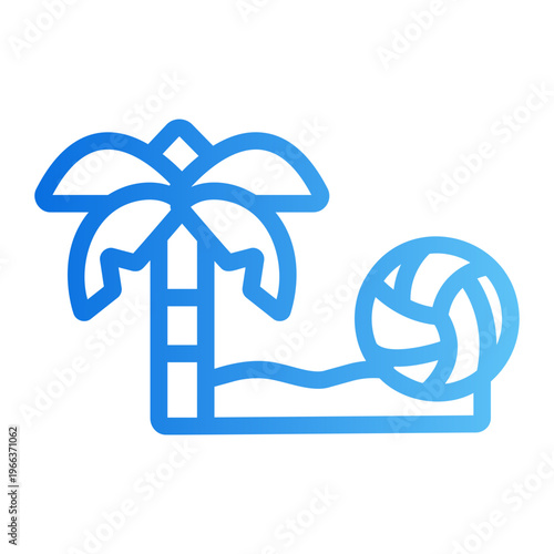 beach vollyball Line Gradient Icon
