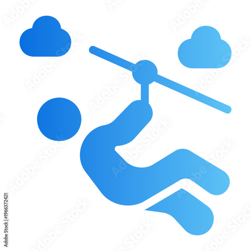 Zipline Line Gradient Icon