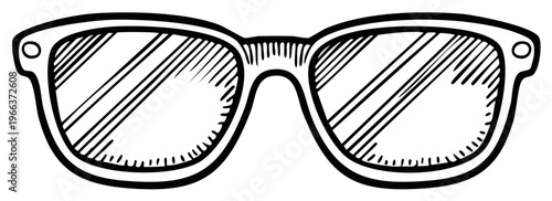 Hand Drawn Sunglasses Illustration, Sunwear Accessory, Summer Style