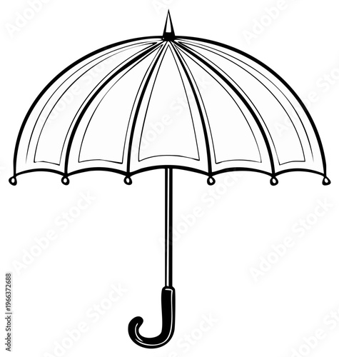 Classic Umbrella Sketch Illustration for Rainy Weather Protection and Outdoor Use