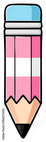 Pencil illustration with colors of the transgender pride flag for LGBTQIA+ concept