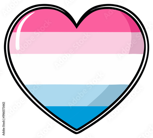 Heart Shape with Transgender Pride Flag Colors