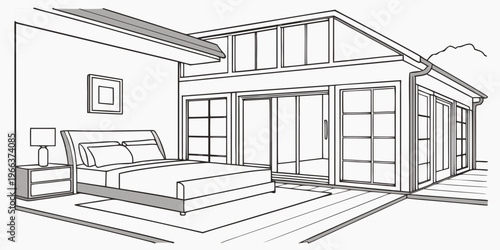 A brick house with multiple windows and a chimney on a sunny day