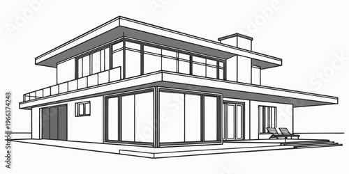A grand two-story white house with a symmetrical facade and columns