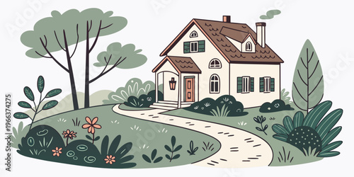 A red fire truck with an extended ladder parked in a parking lot