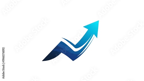 Abstract upward arrow representing growth and success with blue and white waves Free Download Abstract upward arrow representing growth and success with blue and white waves - GFXLoad