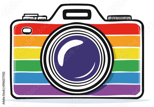 Colorful Rainbow Pride Camera Illustration Icon Photography Symbol