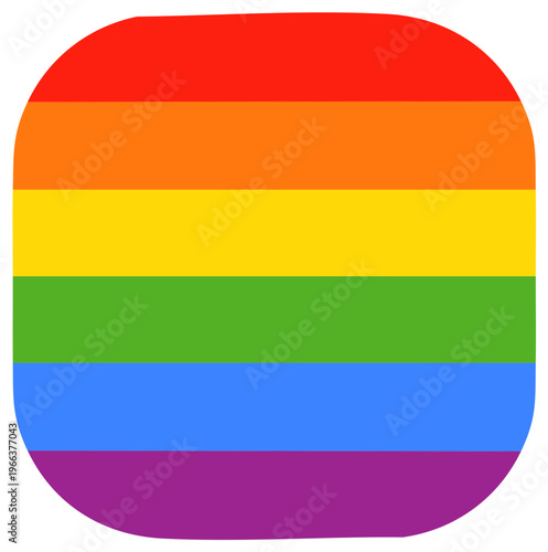 Pride Month Illustration of a Rectangular Shape Featuring Rainbow Flag Colors