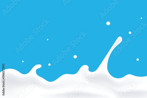 Milk water wave background creates splashes, banner design elements, promotions, milk theme advertising
