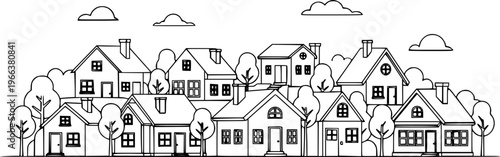 Community of Houses and Trees Outline
