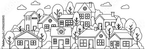 Community of Houses and Trees Outline
