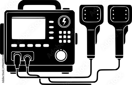 Defibrillator Black Silhouette Vector Illustration defibrillator, silhouette, vector, illustration, black, medical, emergency, nubes, attack, cardiac, nailing, shock, electric, device, cpr, resuscitat