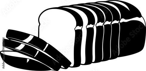 A Loaf of Sliced Bread Detailed Clean Silhouette
