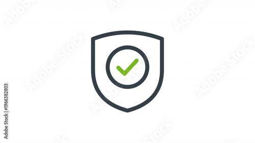 IPS cybersecurity animated icon with shield symbol, warning, and protection indicator in a clean, minimalist style. Perfect for network security, intrusion detection, prevention systems, and tech UI.