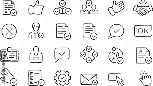 Modern Verification and Checkmark Icons for Business and Digital Interfaces