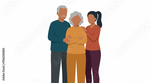 Intergenerational family portrait showing love, support and care