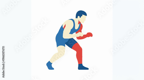 Man Wearing Red Boxing Gloves.