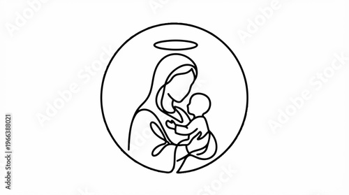 Virgin Mary Holding Baby Jesus.