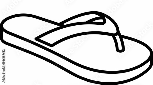 Black line drawing flip flop.