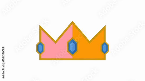 Colorful Cartoon Royal Crown Jewel.
