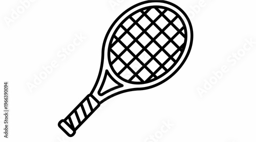 Tennis Racket Line Drawing.