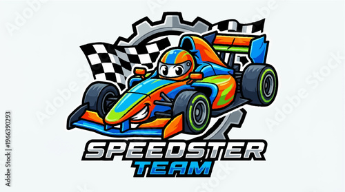 Racing Car Speedster Team Logo.