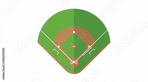 Baseball field from above view.