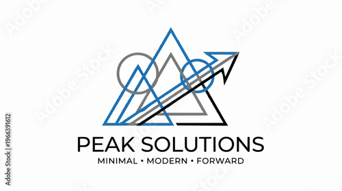 Peak Solutions Business Logo Design.