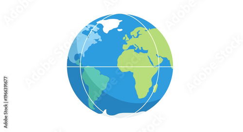 Globe Illustration Showing Africa and Americas.