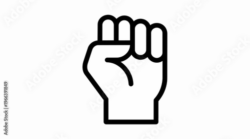 Fist Hand Gesture Icon Sign.