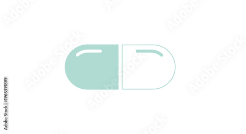 Single White and Green Capsule Pill.