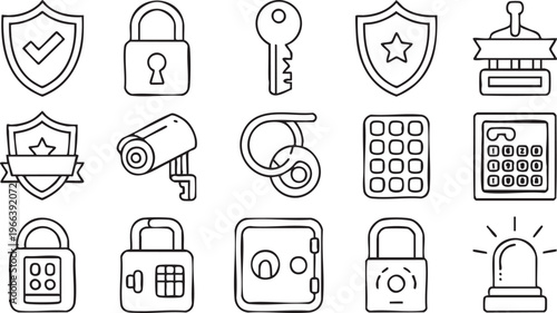 Cybersecurity And Data Protection Icon Collection For Access Control Systems