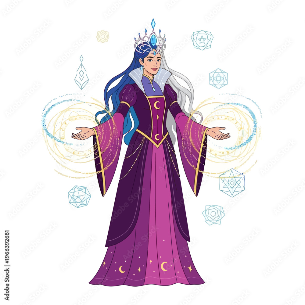Obraz premium Mystical Queen with Celestial Magic