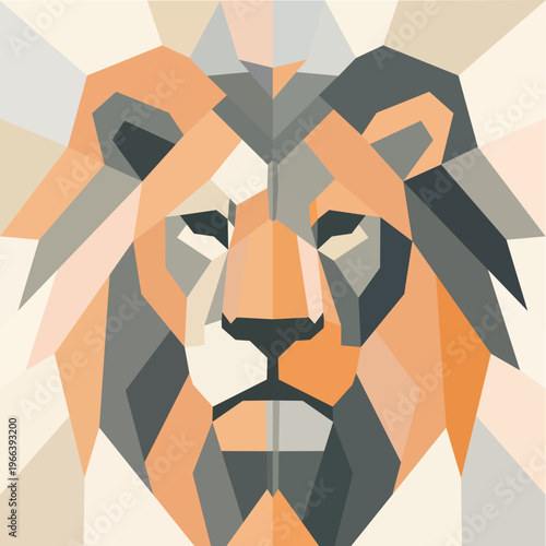low poly design art depicts a lion's face (artwork 1)