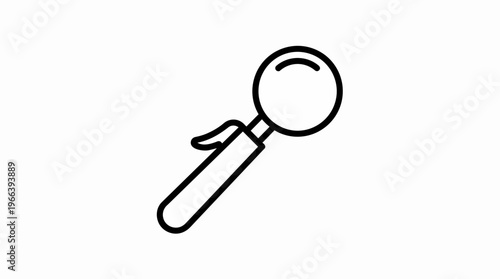 Magnifying glass with handle.