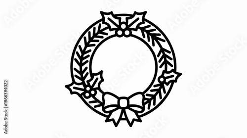 Black and white Christmas wreath.