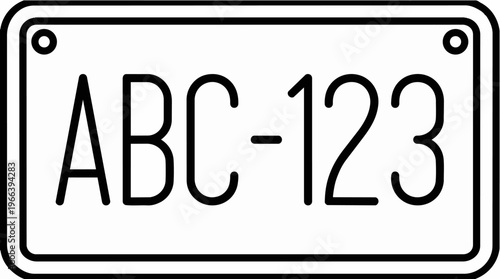 License Plate Number ABC 123.