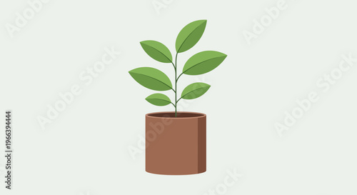 Potted Plant Icon – Green Indoor Houseplant Vector Illustration