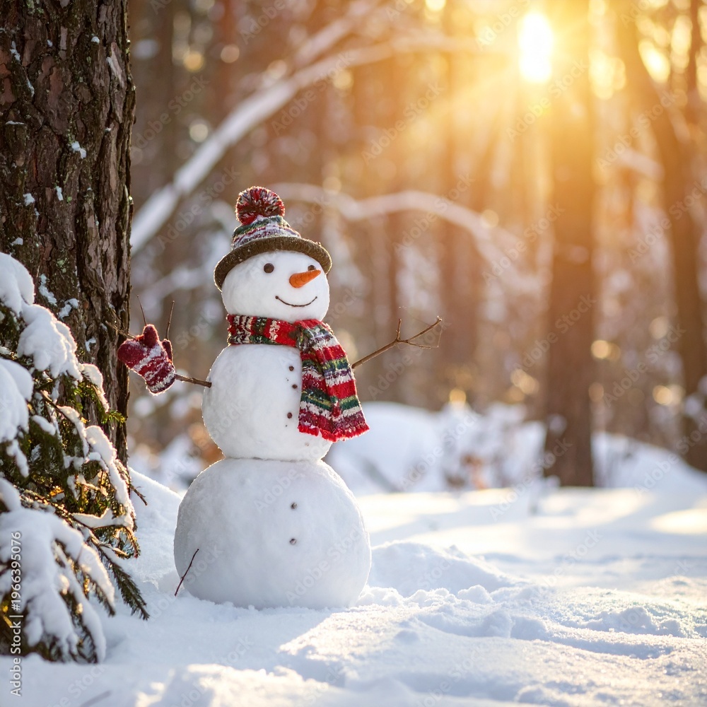 Obraz premium snowman in the snow