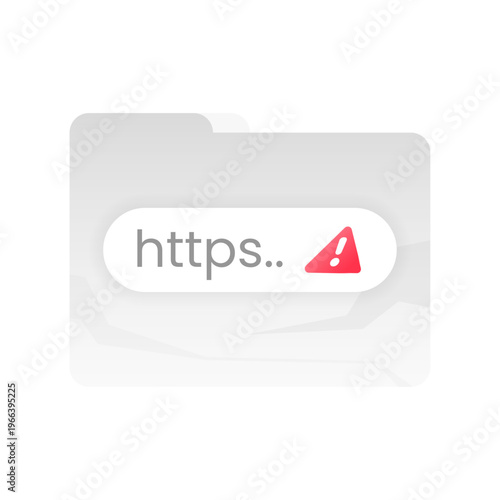 Broken link error concept illustration with cracked web page interface, warning exclamation mark. Modern vector design of 404 error, website failure, invalid URL, or connection problem in ui
