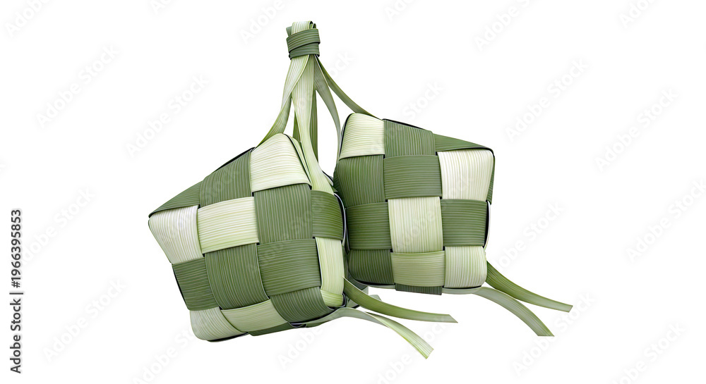 Naklejka premium Two Ketupat Dumplings